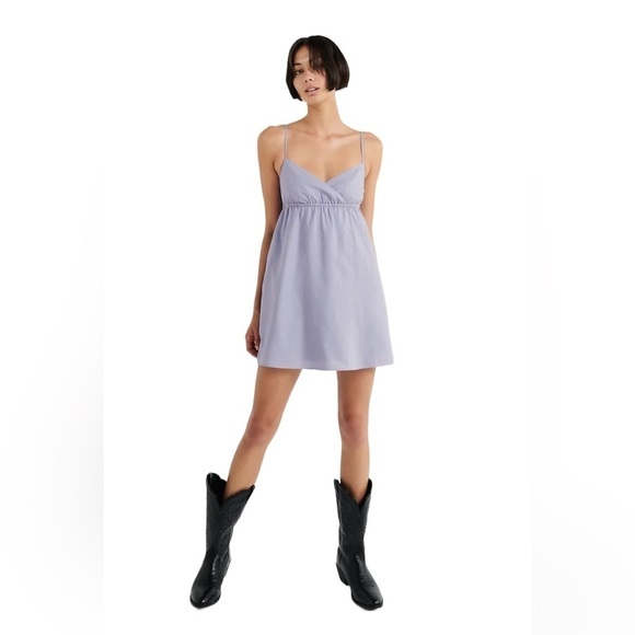 Aritzia Sunday Best Ramona lavish lavender babydoll mini dress size medium - Picture 2 of 15